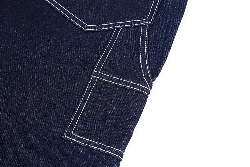Retro Primary Denim Overalls Jeans For Men Amekaji Suspenders American Homme Original Vintage Style Jeans Street King Limited