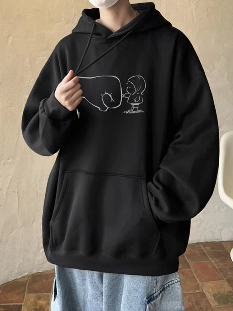 Animecore Statement Graphic Hoodie Layering Essential