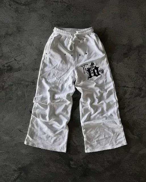 y2k retro camo graphic baggy pants gothic hip hop streetwear sweatpants casual pants womens mens elastic waist jogging trousers unique joggers style 1305