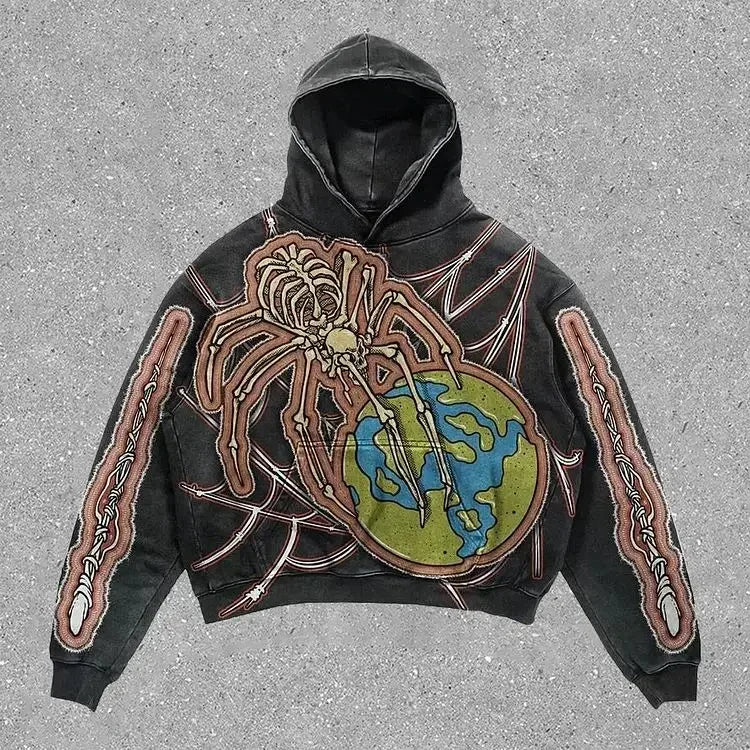Harajuku Oversized Gothic Letter Print Hoodies Women Streetwear Sweatshirt Y2k Tops Gothic Clothes Grunge Hoodie Women Clothing Street King Limited
