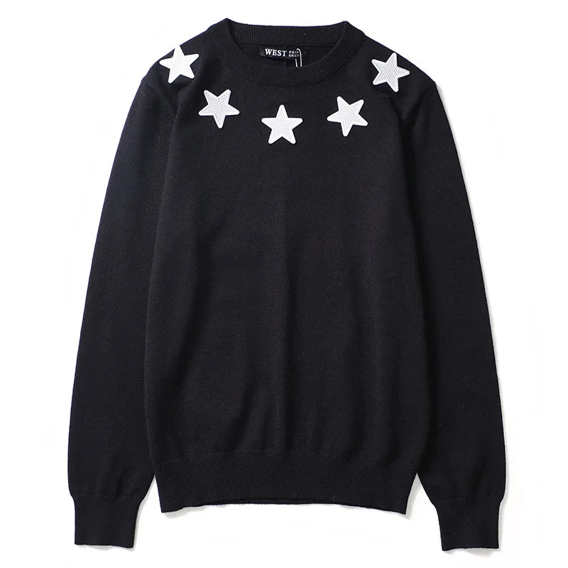 New High 2022 Men Luxury Winter gentleman Embroidered stars Knit Casual Sweaters pullover Asian Size High Street Drake #R77 Street King Limited