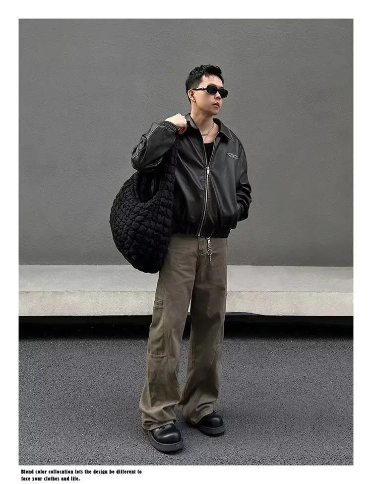 american high street retro men and women trendy straight work pants couple spring and autumn hip hop loose casual pants y2k unique default style 806