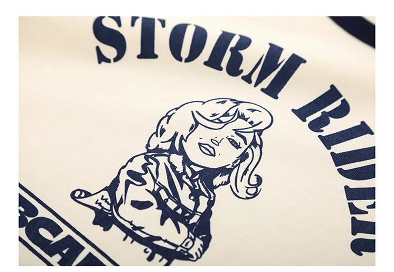 Summer Classical Monroe Retro Men's Short-sleeved T-shirt 100% Cotton Color Contrast Printing Round Neck T-shirt Street King Limited