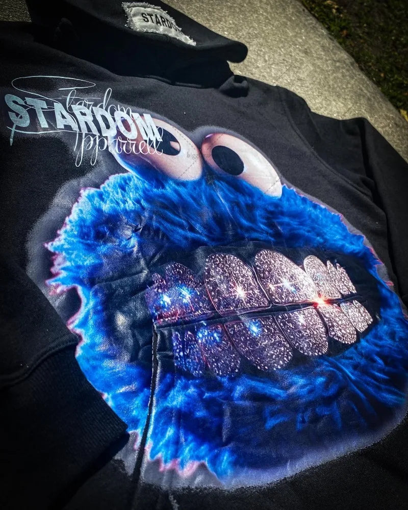 Autumn and Winter New American Loose Casual Cartoon English Printed Oversized Hoodie Women Y2k Gothic Punk Style Sweatshirt Men Street King Limited