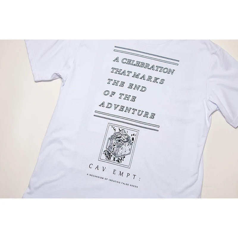 Men Woman CAVEMPT Tops Tee Summer Cotton Slogan Abstract Printing O-Neck Loose Classic All-match Casual C.E Short Sleeve Street King Limited