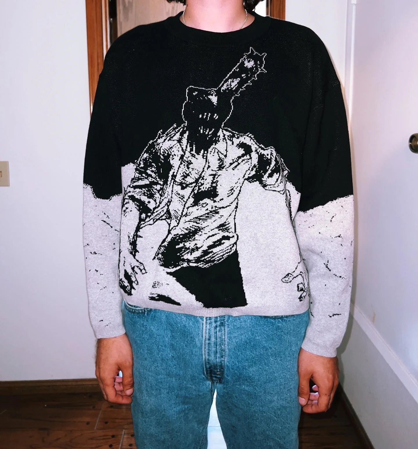 American Men's Hip Hop Streetwear Harajuku y2k Oversized Sweater Vintage Anime Knitted Cotton gothic Sweaters Pullover Unisex Street King Limited