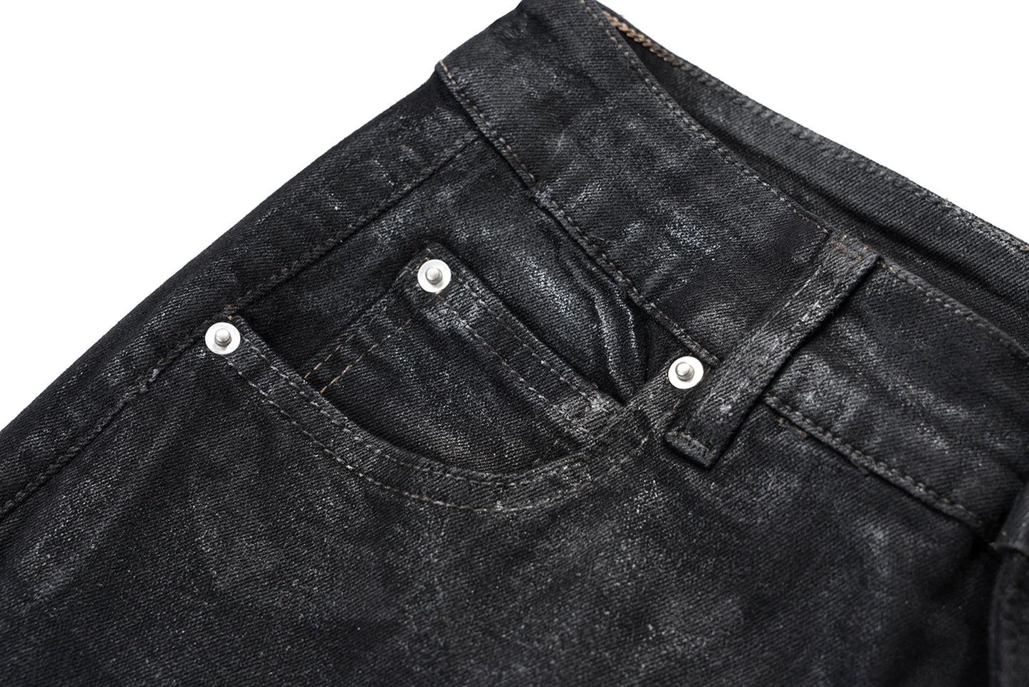 Streetwear Black Wax Leather Strecth Jeans for Men Ropa Hombre Baggy Y2k Flare Pants Oversized Straight Denim Trousers Street King Limited