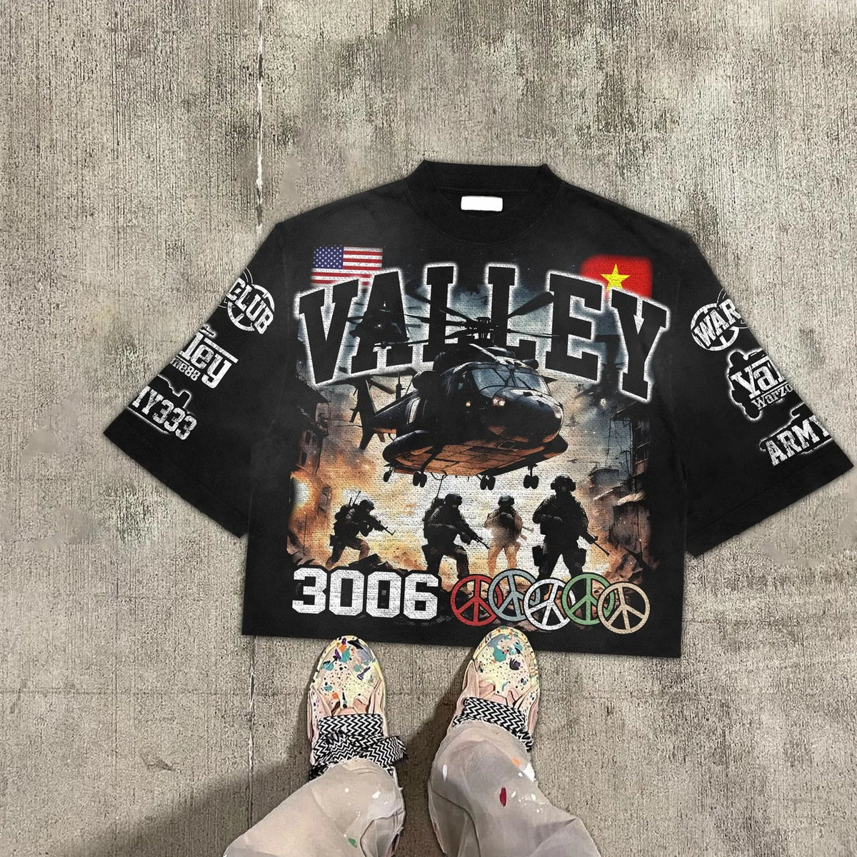 American Gothic Trendy Special Forces Letter Pattern Printed Oversized T-shirt Women's Summer Retro y2k Clothing Loose Shirt Street King Limited