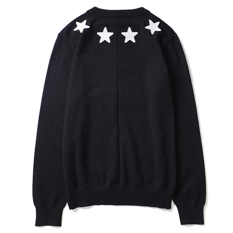New High 2022 Men Luxury Winter gentleman Embroidered stars Knit Casual Sweaters pullover Asian Size High Street Drake #R77 Street King Limited