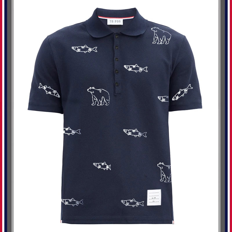 Streetwear New Men Luxury Embroidered Bears Striped Poodle Dog Fashion Polo Shir New 2023 Men Luxury Embroidered Bears Striped Poodle Dog Fashion Polo Shirts Shirt Hip Hop Skateboard Cotton Polos Top Tee 245 Fashion Sweater Jacket With Graphic Design For Men