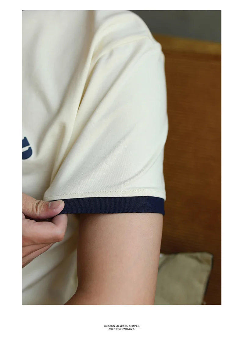 Summer Classical Monroe Retro Men's Short-sleeved T-shirt 100% Cotton Color Contrast Printing Round Neck T-shirt Street King Limited