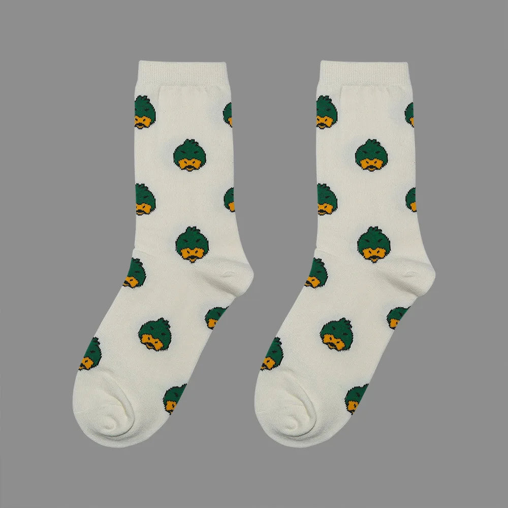 New Novelty Men embroidered Duck Tiger Street Skateboard Harajuku Athlete Socks Parkour Street Cotton Hip Hop one size 22CM a707 Street King Limited