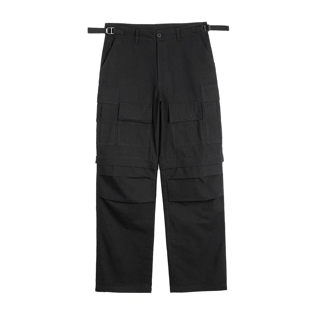 y2k knee detachable multi pockets camouflage cargo pants mens streetwear patchwork baggy overall ropa hombre oversized trousers unique cargo style 2401