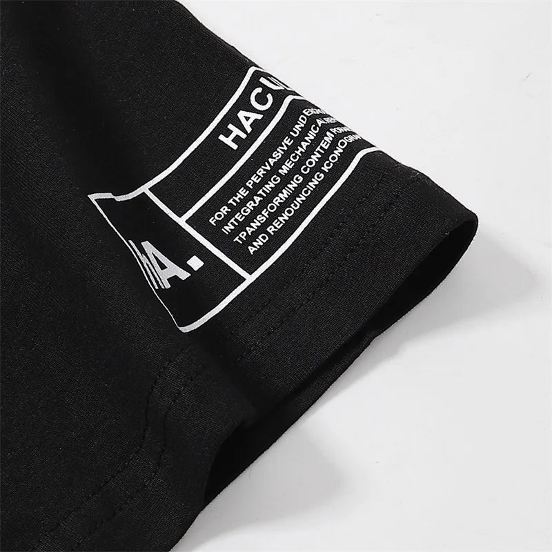 New HACULLA T-shirt Men Woman Chaopai Graffiti Street Art Printing Summer Loose Casual O-Neck Cotton Top Tees Street King Limited
