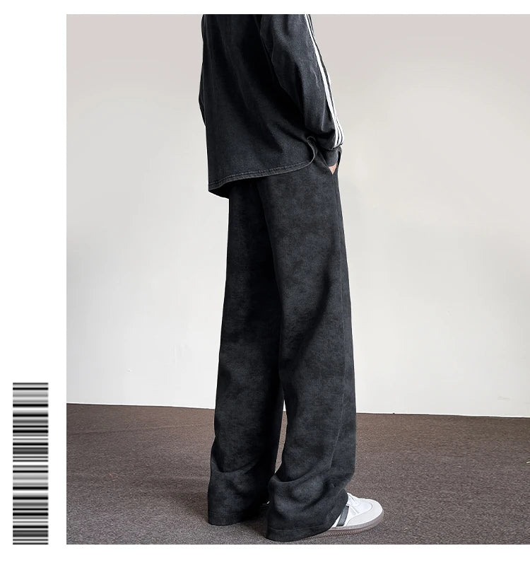 harajuku streetwear tie dye casual pants men women wide leg straight mopping trousers oversize korean fashion drawstring pants unique default style 1308