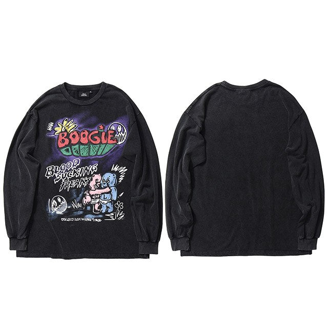 "Boogie" Unisex Men Women Streetwear Graphic Sweatshirt Daulet Apparel