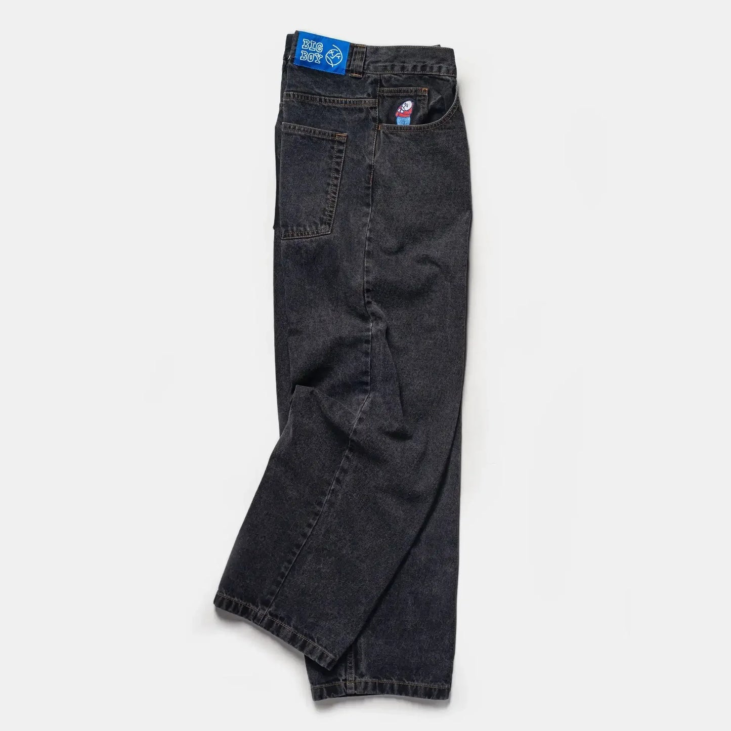 hip hop polar big boy jeans streetwear cartoon embroidery y2k pants vintage blue baggy jeans mens womens high waist wide trouser unique jeans style 4120