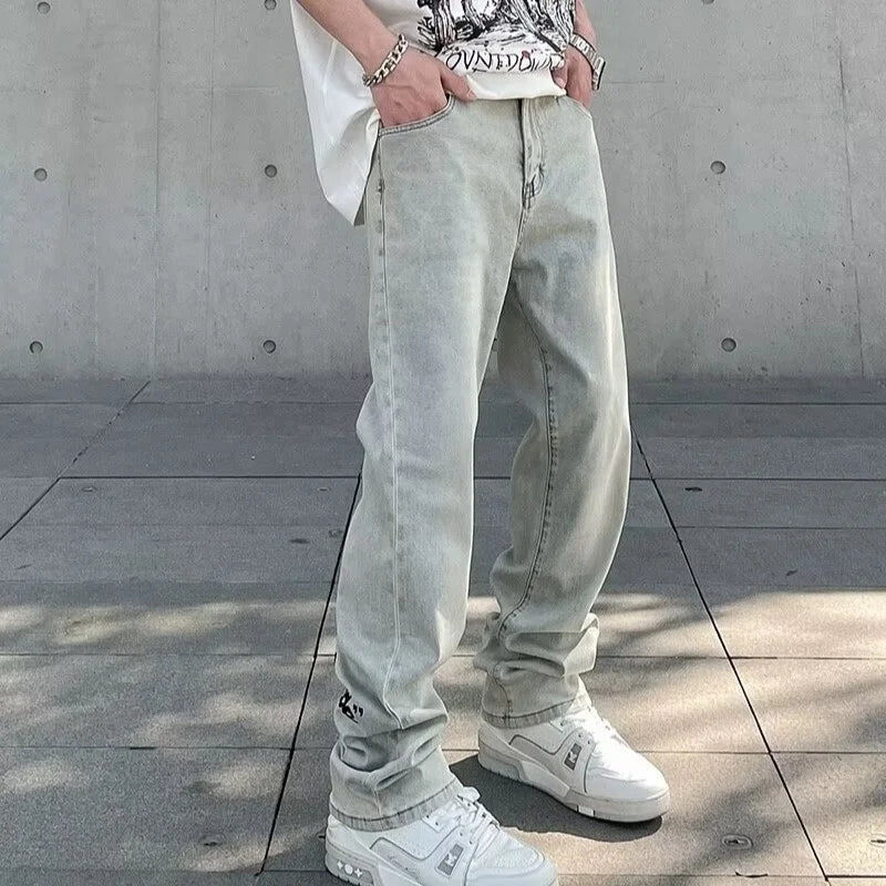 american gothic letter mens baggy jeans y2k retro harajuku straight denim trousers hip hop fashion printed jean man pants urban skinny jeans