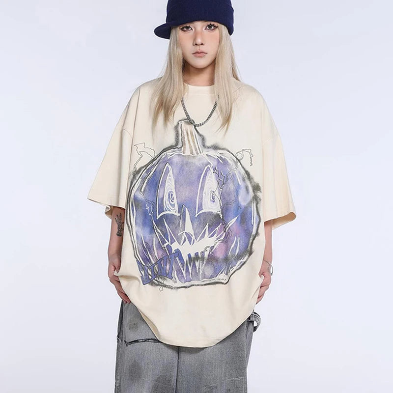 Saint T-shirts New Vintage Wash Letter Printing Chaopai High Street Men Woman Loose Casual Short Sleeve Top Tee Street King Limited