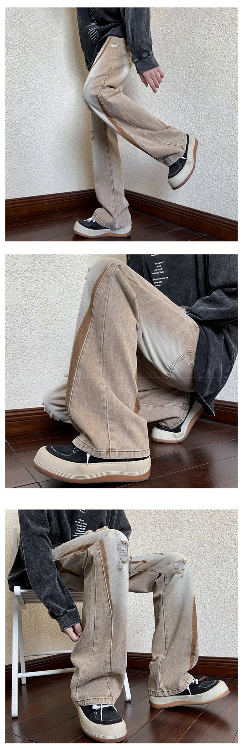 summer high street ripped jeans mens hip hop vintage design punk denim trousers hombre harajuku fashion casual y2k baggy jean unique jeans style 3178