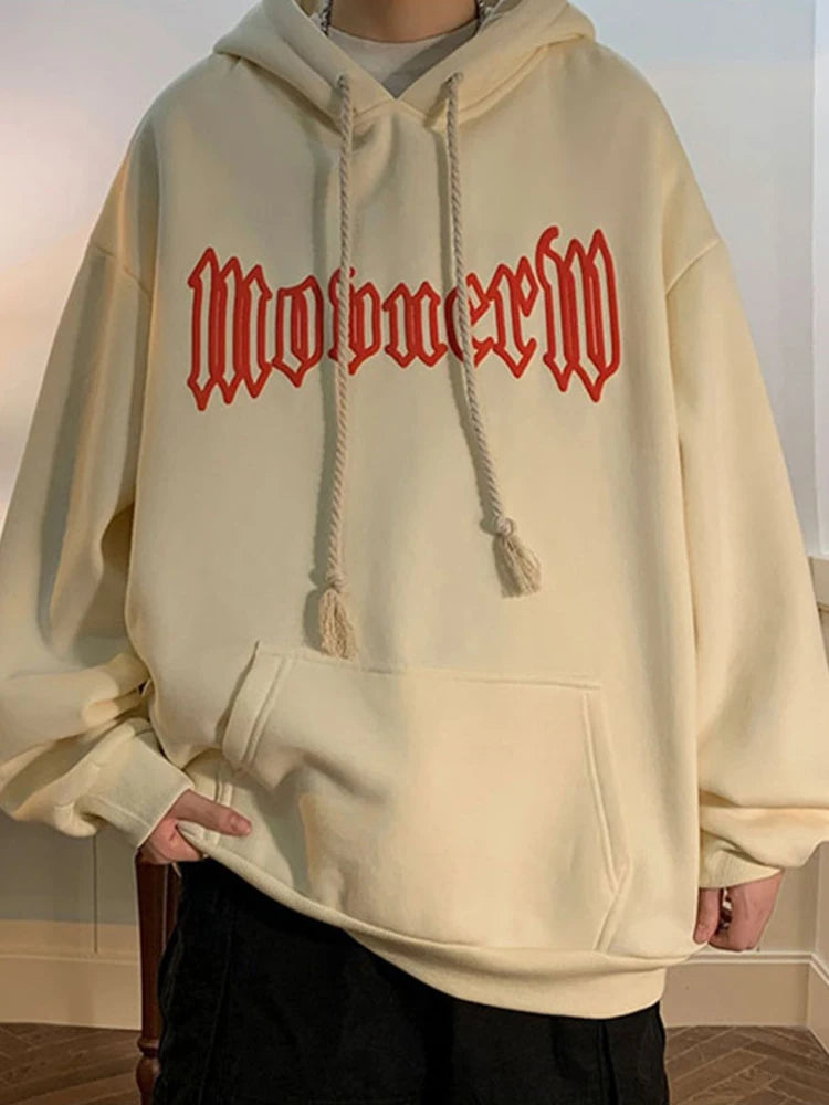 Autumn Vintage Gothic Letter Foam Printed Hooded Sweatshirts Hombre Casual Streetwear Hip Hop Hoodies Y2K Pullover Baggy Hoody Street King Limited