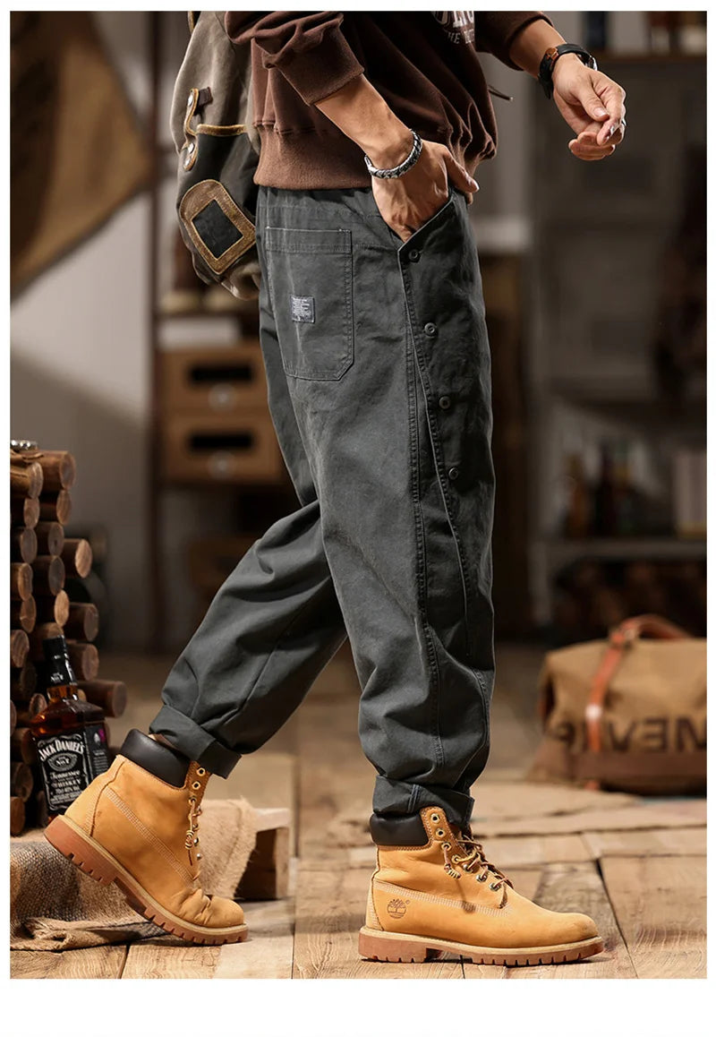 new breasted cargo tracksuit pants for men autumn y2k vintage harem tactical sweatpants casual outdoor baggy joggers trousers unique joggers style 61