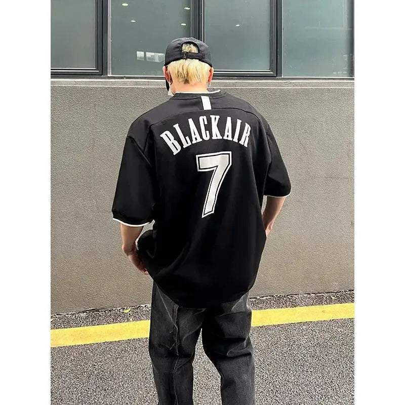 Summer American retro high street niche tops trendy brand ins fashion design oversize couple short-sleeved T-shirt y2k tops emo Street King Limited