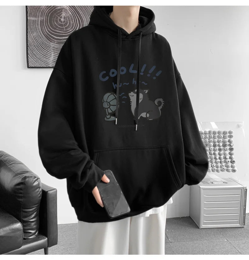 Cool Cartoon Cat Graphic Print Hoodies For Men Y2K Streetwear Clothes Hip Hop Fashion Hooded Sweatshirts Loose Pullover Hoody Street King Limited