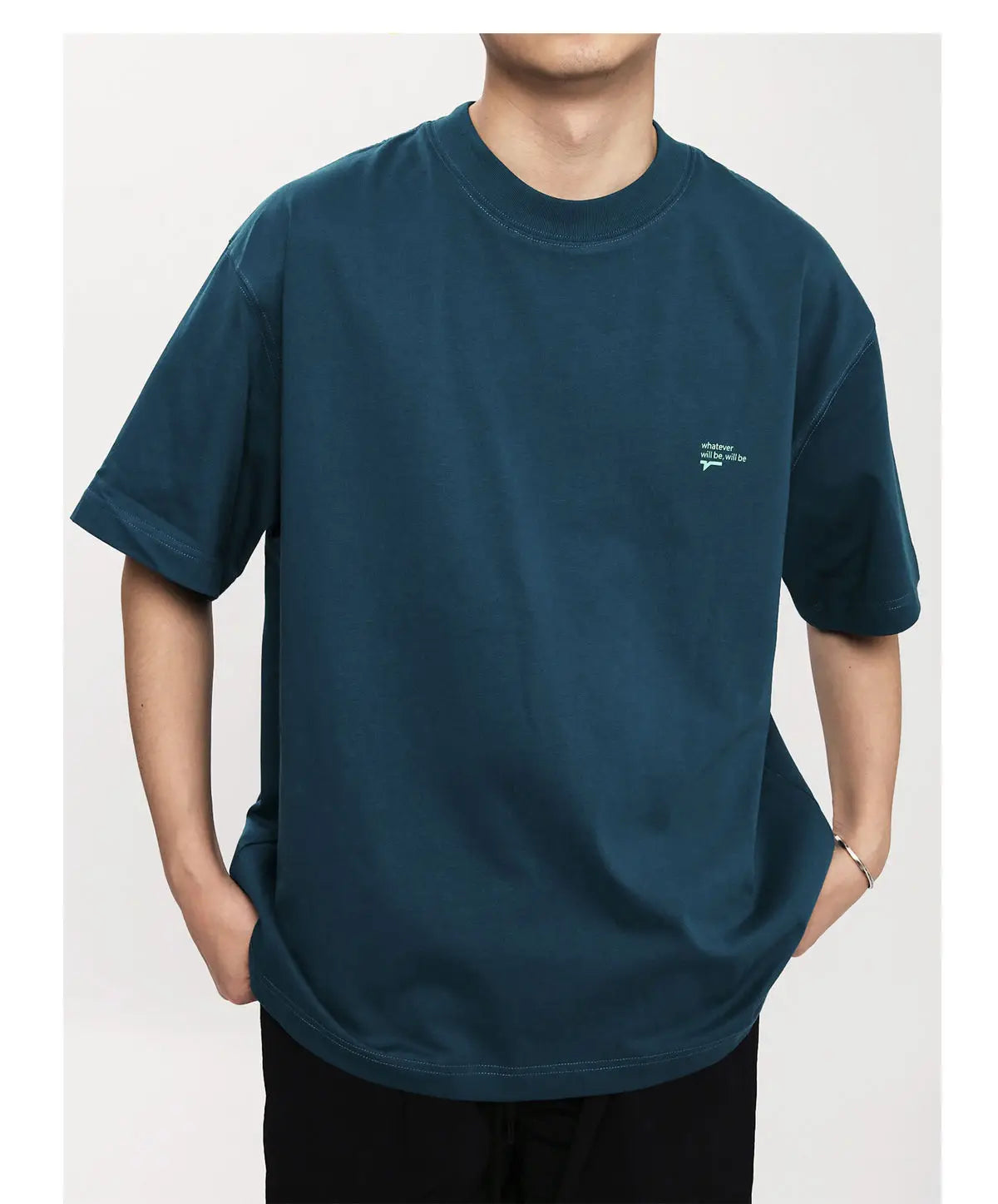 Summer Korean style loose simple short sleeved T shirt men casual y2k street solid color Harajuku round neck half sleeved top Street King Limited