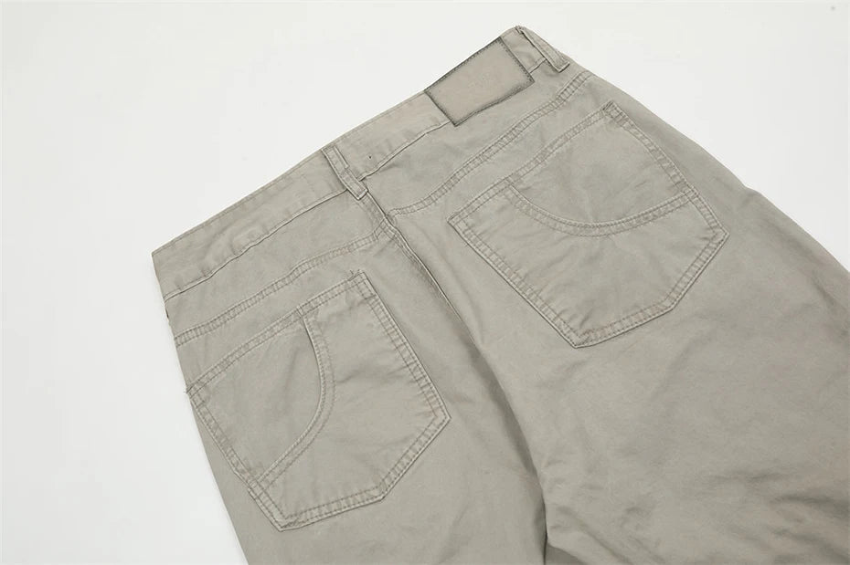 men fashion slim flared jeans irregular patchwork black denim pants male unique jeans style 4268
