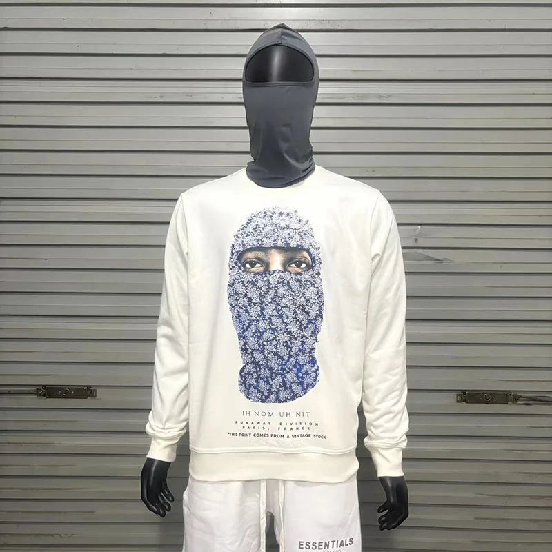 Black Rice White IH NOM UH NIT Hoodies Gold Necklace Masked Men Printing Men Woman Good Quality Casual Sweatshirts Street King Limited