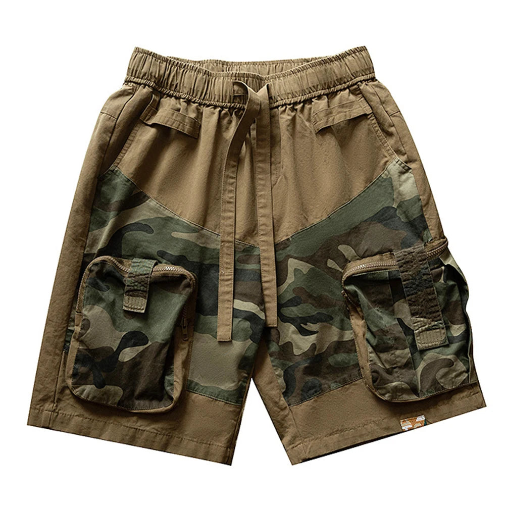 y2k shorts summer american street multi pocket camouflage workwear mens shorts trendy casual five quarter pants mens clothing unique shorts style 445