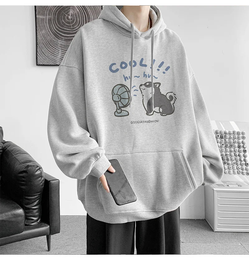 Cool Cartoon Cat Graphic Print Hoodies For Men Y2K Streetwear Clothes Hip Hop Fashion Hooded Sweatshirts Loose Pullover Hoody Street King Limited