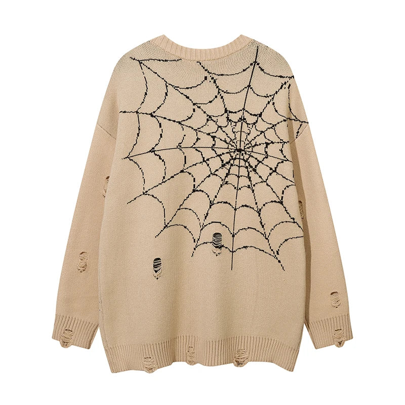 Hip Hop Knitted Sweater Mens Winter O-neck Harajuku Pattern Pullover Streetwear Casual Loose Pullover Sweaters Jumper Knitwear Street King Limited