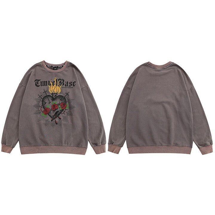 "Fire To The Flame" Unisex Men Women Streetwear Graphic Sweater Daulet Apparel