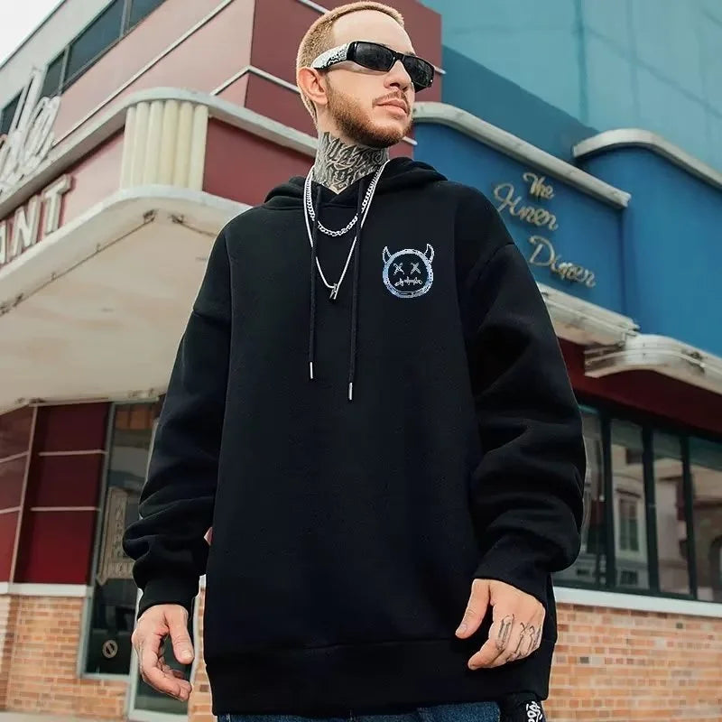 Breakout Cattle Harajuku Prints Mens Pullover Hoodies Casual Loose Sweatshirts Male Fashion Autumn y2k Hoodie Hip Hop Tops Street King Limited