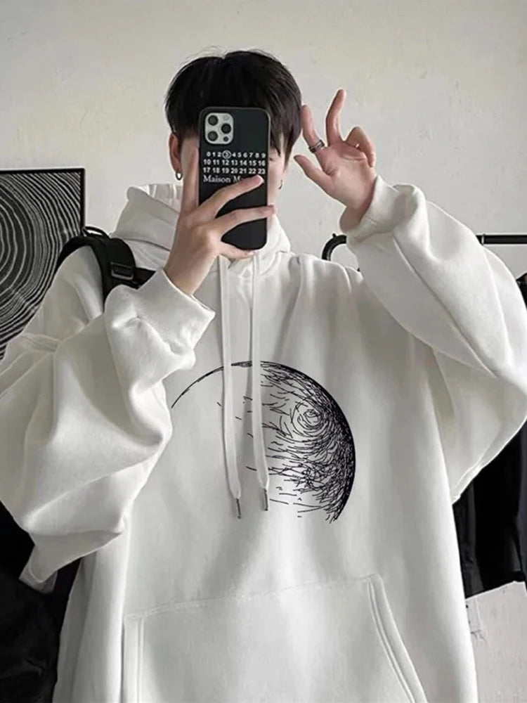 Goth Fashion Graphic Printed Hoodies Men's Autumn Hip Hop Fashion Oversized Hooded Sweatshirts New Y2K Streetwear Clothes Street King Limited