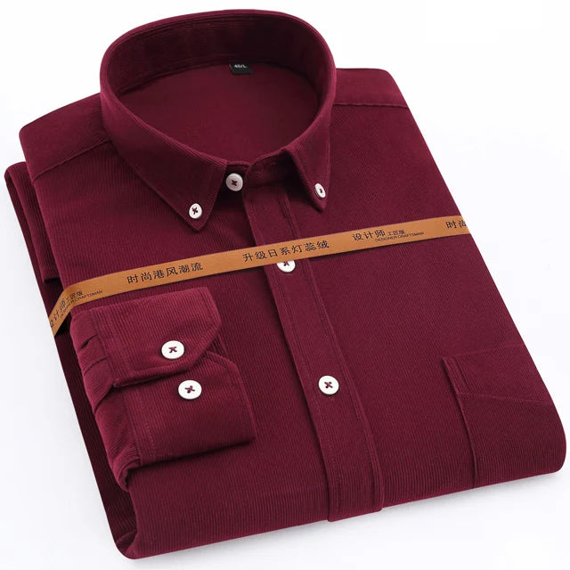 Streetwear Japan Style Mens Fashion Long Sleeve Corduroy Shirt Single Patch Pocke Japan Style Mens Fashion Long Sleeve Corduroy Shirt Single Patch Pocket Comfortable Work Casual Standard Fit Button Down Shirts Fashion Sweater Jacket With Graphic Design For Men