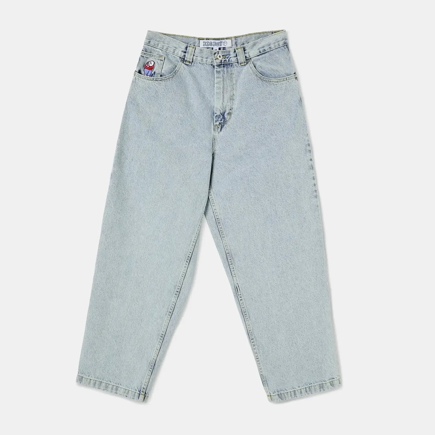 hip hop polar big boy jeans streetwear cartoon embroidery y2k pants vintage blue baggy jeans mens womens high waist wide trouser unique jeans style 4126