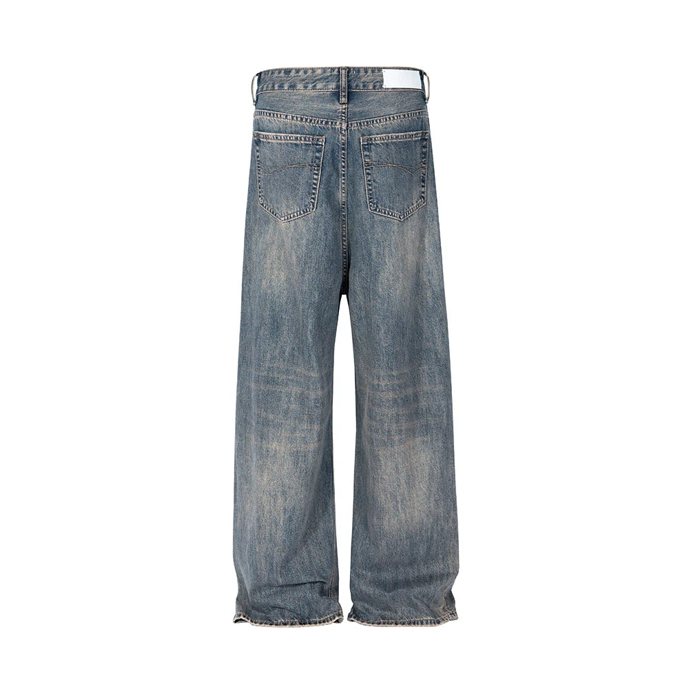 Y2k High Street Washed Blue Baggy Jeans for Men Straight Ropa Hombre Wide Leg Casual Denim Trousers Oversize Loose Cargo Pants Street King Limited