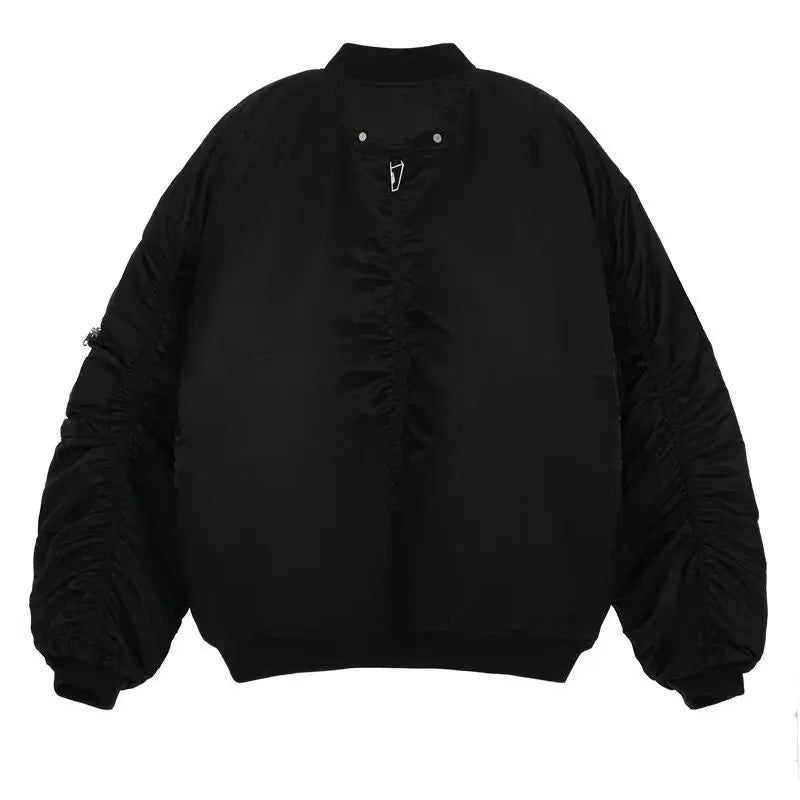 undermycar 2023 new high street fashion brand high quality multi pocket flight jacket cotton coat black minimalist street pants