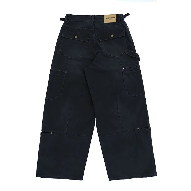 Washed and worn multi-pocket cargo jeans Street King Limited