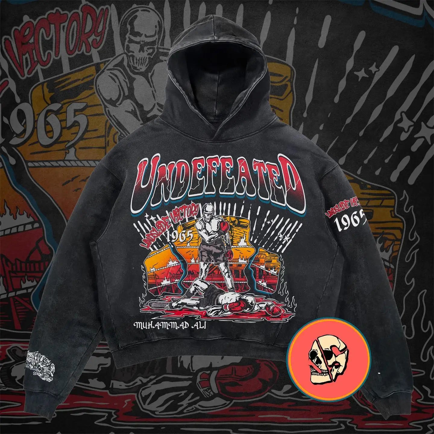 Harajuku skull letter oversized sweatshirt hoodie body armor hoodies women goth y2k tops 2023 new streetwear gothic clothes Street King Limited