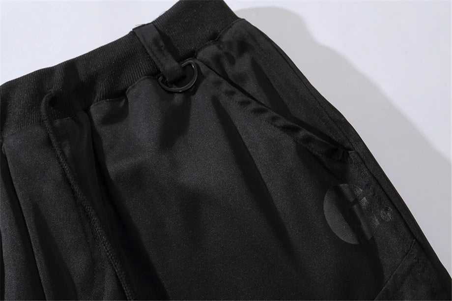US Size Streetwear Sweatpants Men Jogger Ribbon Pocket Elastic Waist 2022 Fashion Hip Hop Mens Joggers Cargo Black Pants HZ155 Street King Limited