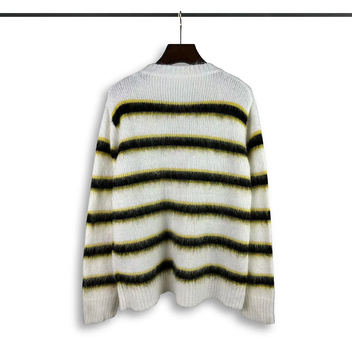 High Street Color Match Striped Autumn and Winter Woolen Sweater for Men and Women Patchwork Baggy Crew Neck Knitted Sweater Street King Limited