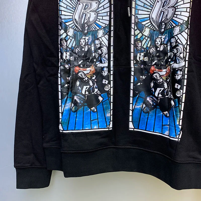 New WHO DECIDES WAR Hoodies Men Woman Deep Blue Oversized Vintage Eagle Printing Trend Hip Hop Hooded Hoodies Street King Limited