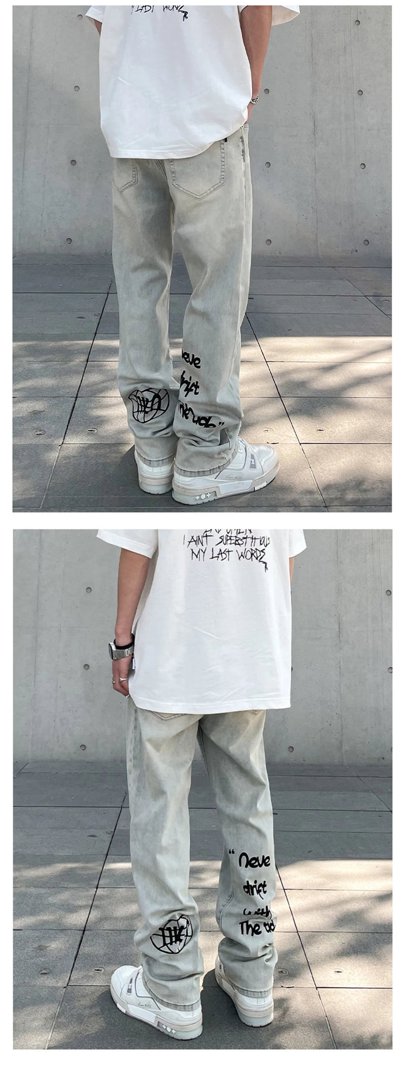 american gothic letter mens baggy jeans y2k retro harajuku straight denim trousers hip hop fashion printed jean man pants unique jeans style 573