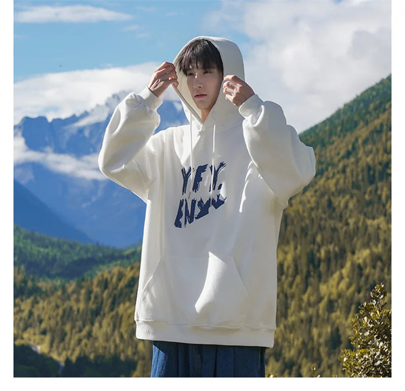 New Goth Oversized Pullover Hoodies For Men Letter Print Hooded Sweatshirts Hip Hop Aesthetic Harajuku Y2K Streetwear Hoodie Street King Limited