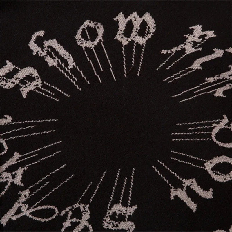 Half High Collar Goth Women Men Sweaters Oversized Long Sleeve Knitted Pullovers Y2k Men Ripped Sweater Harajuku Streetwear Tops Street King Limited
