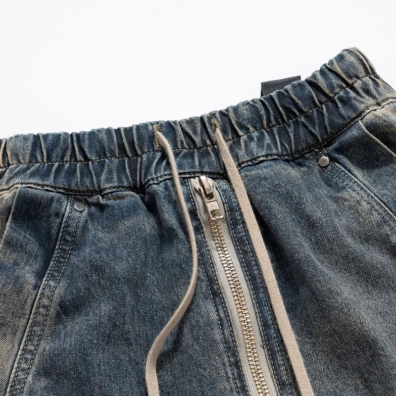 mens high street loose denim jeans casual straight retro washed jeans hip hop streetwear casual wide legs joggers baggy jeans unique joggers style 1850